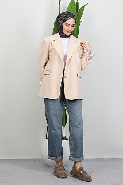 GİYZAMİLA Κρέμα μπουφάν με δύο κουμπιά Dalya