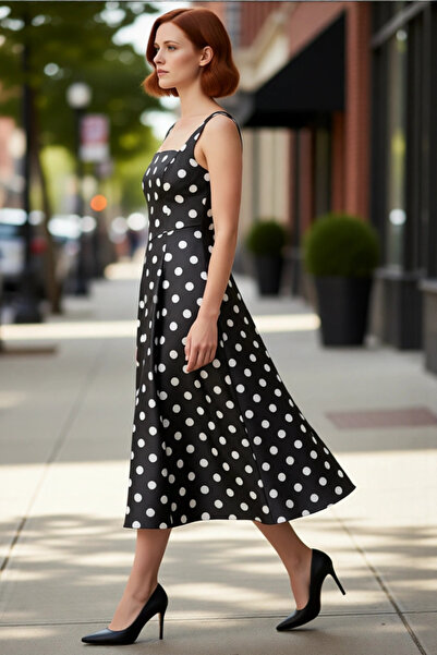 PayBuy Γυναικείο φόρεμα κοκτέιλ με τετράγωνο λαιμόκοψη, με χοντρά λουράκια, σ...