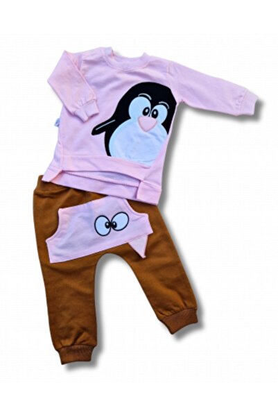 babydos Бебешки памучен анцуг с пингвин