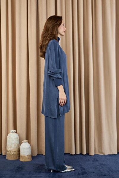 Puane Kadın Fermuar Detaylı Takım - 14403TKM - Lacivert