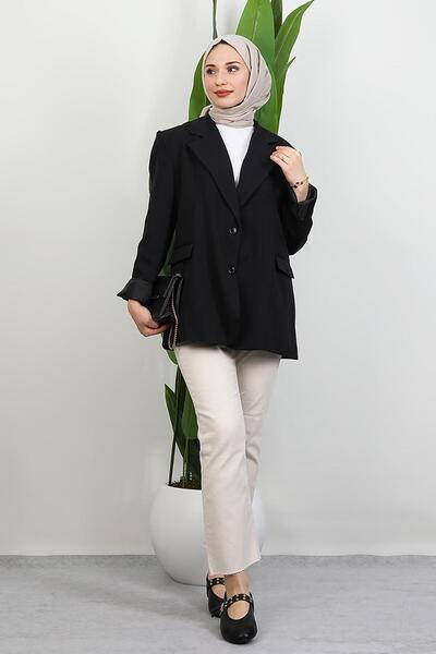 GİYZAMİLA Μπουφάν με δύο κουμπιά Dalya Μαύρο