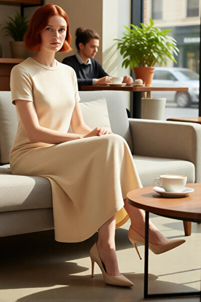 PayBuy Comfortable Plain Pattern Crew Neck Maxi Length Knitted Dress for Women, a Must-Have for Summer