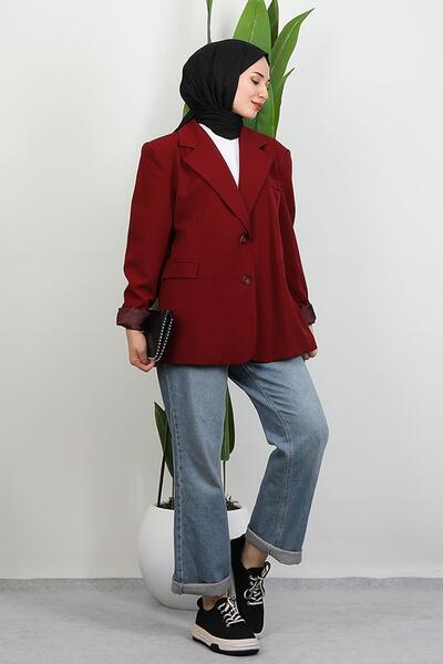 GİYZAMİLA Μπουφάν με δύο κουμπιά Dalya μπορντό