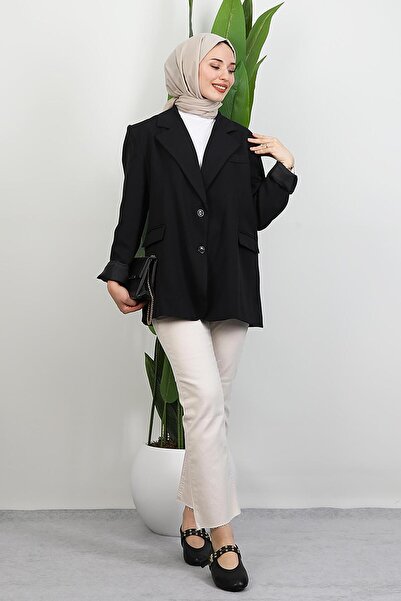 GİYZAMİLA Μπουφάν με δύο κουμπιά Dalya Μαύρο