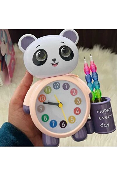 Home Panda Tasarımlı Saat Kalemlik Kızlar ve Erkekler İçin Yatak Odaları ve O...