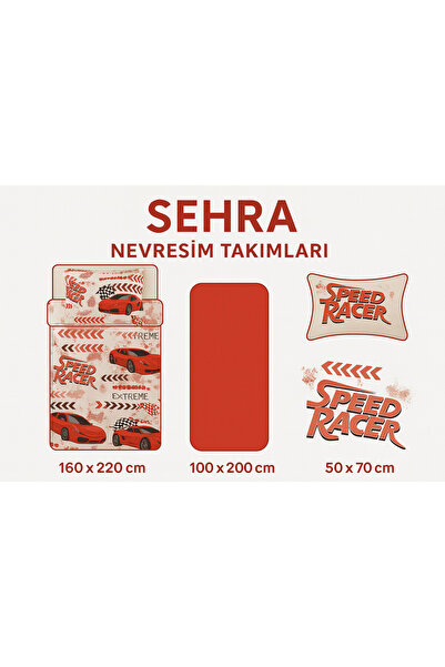 sehra Cotton Single Duvet Cover Set Children's Car Pattern Quilt Cover Fitted Sheet with 1 Pillowcase