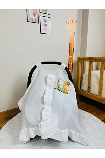 NOİSY TEKSTİL İsme Özel Nakışlı Figür Harfli Müslin Puset Örtüsü | Fırfırlı |...