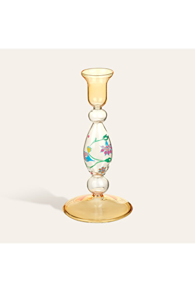 Zsa Zsa Zsu Henan Borosilikat Cam Şamdan 18 Cm Sarı