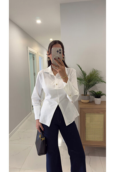 BİRCANÇİL Hutte White Gold Button Detailed Shirt