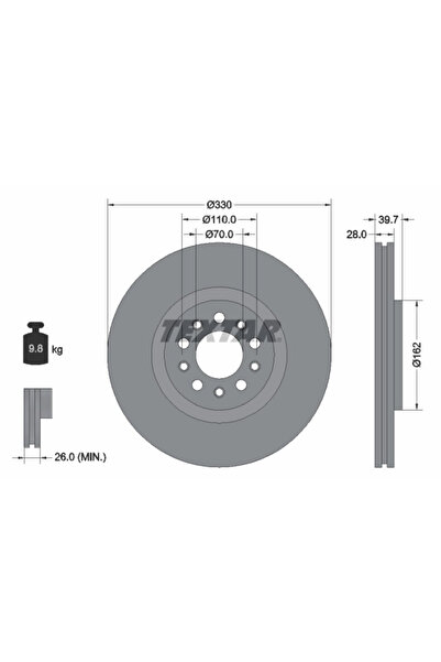 TEXTAR Disc Frana Alfa Romeo 159/Brera/Giulietta