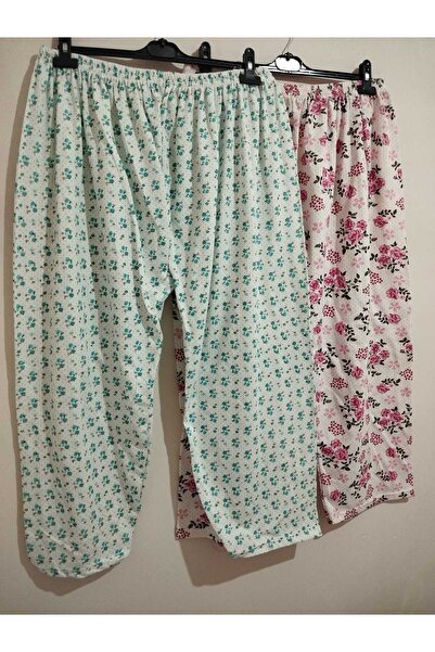 anne moda ankara Winter, Inside Is Quilted, Standard Size, Very Large, 100% Cotton, Pack of 2, Long, Pajama Bottoms