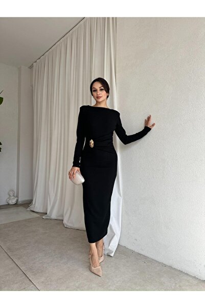 Mooi Butik ERİX Elbise 8425 - Siyah