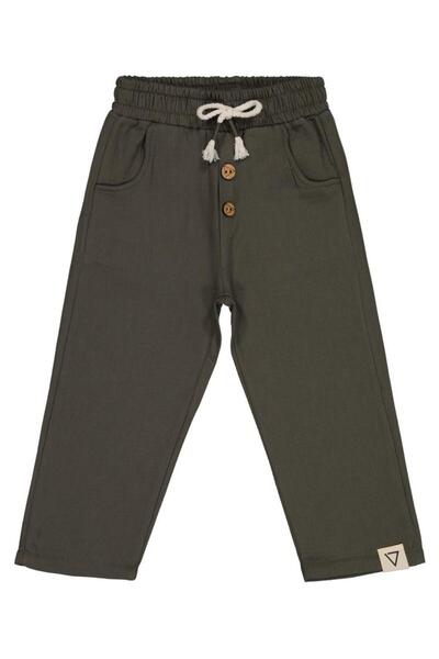 Civil Boys Elastic Waist Ornamental Laced Sweatpants for Ages 2-5 - Khaki2-3 Years
