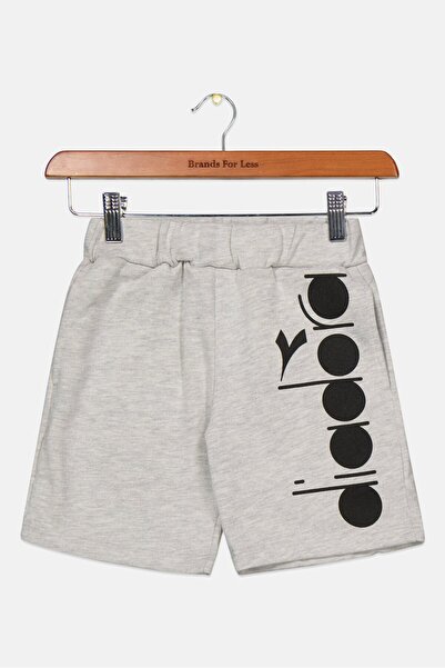 Diadora Toddlers Boy Brand Logo Basic Shorts, Grey/Black