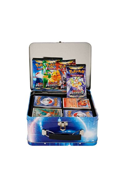 Pokemon Scarlet & Violet Surging Sparks Trading Card Metal Kutu - Mavi Kutu