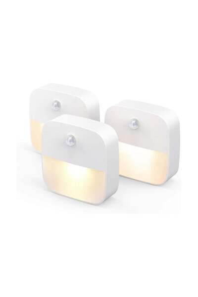 Jiffy ضوء ليلي LED مع مستشعر حركة، يمكن لصقه في أي مكان، لون أبيض دافئ - عبوة...