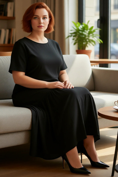 PayBuy Women's Plus Size A-Line Maxi Short Sleeve Woven Flounce Dress Offers Comfortable Casual Elegance Quality