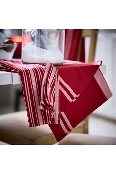 IKEA VINTERFINT Tea towel, mixed patterns red/white, 50 x 70 cm