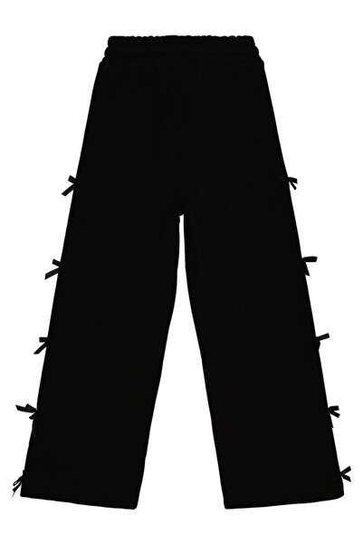 Civil Girls Fiyonk Aksesuarlı 10-13 Yaş Eşofman Altı - Siyah 13-14 Yaş