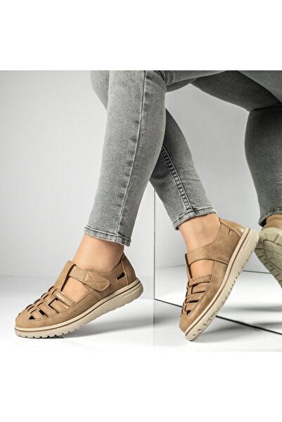 Modlet.ro Дамски ежедневни обувки с ниска подметка в цвят каки MOD13169