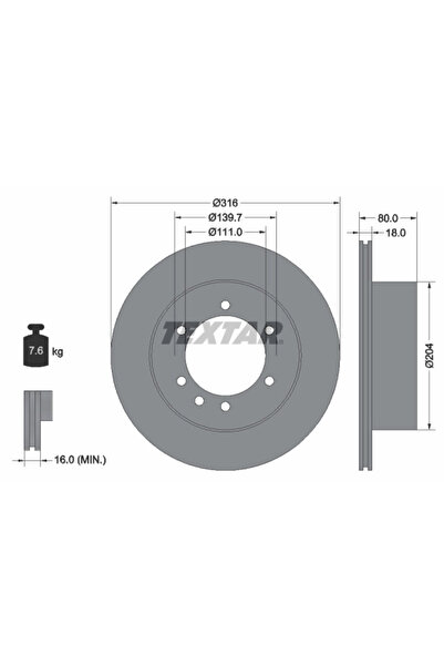 TEXTAR Disc Frana Ford Australia Maverick Autoturism De Teren, Inchis Nissan ...