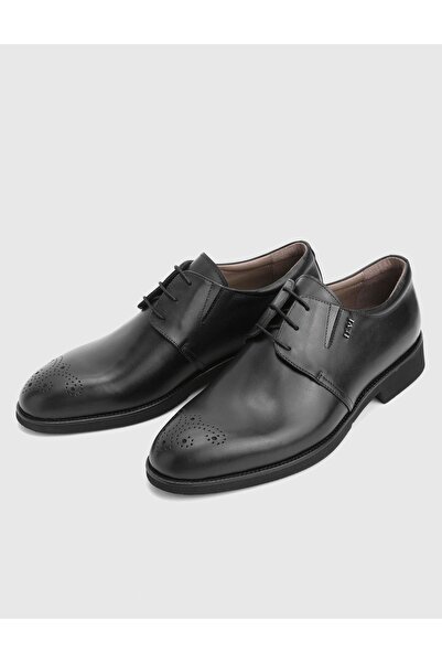 İLVİ Rodrigo Genuine Leather Black Men's Classic Shoes