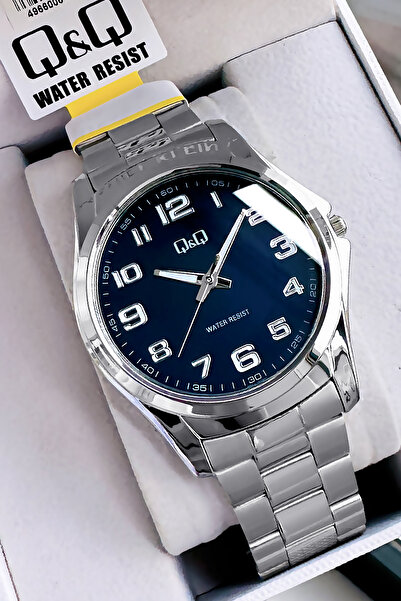 Q&Q Original Quartz Men's Wristwatch Waterproof Silver Color Steel Band - Gift Bracelet Qqeg2001C3