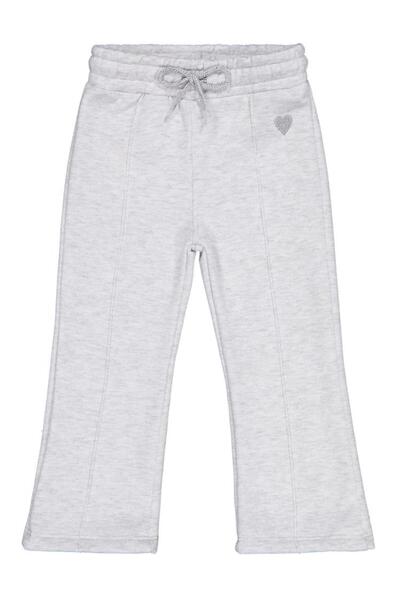 Civil Girls Heart Embroidered 2-5 Years Old Sweatpants - Gray 5-6 Years Old
