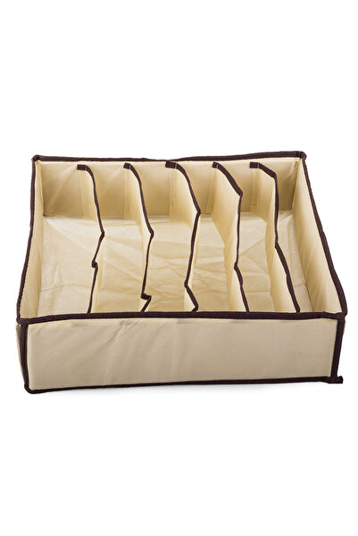 zola Drawer organizer, Zola®, for socks and underwear, with 6 compartments, cream, 34x30x10 cm