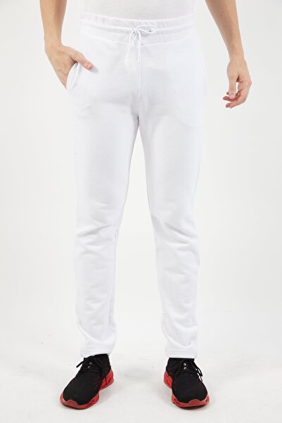 Cavalli Class Men Slim Fit Logo Print Sweatpants, White