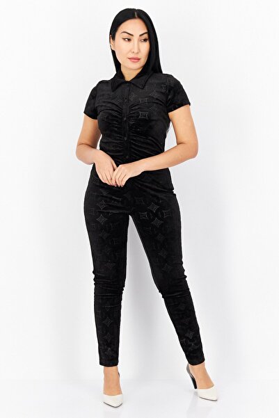 Juicy Couture Women Textured Jumpsuit, Black
