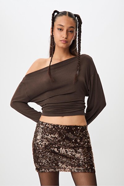 Stradivarius Pullu mini şort etek