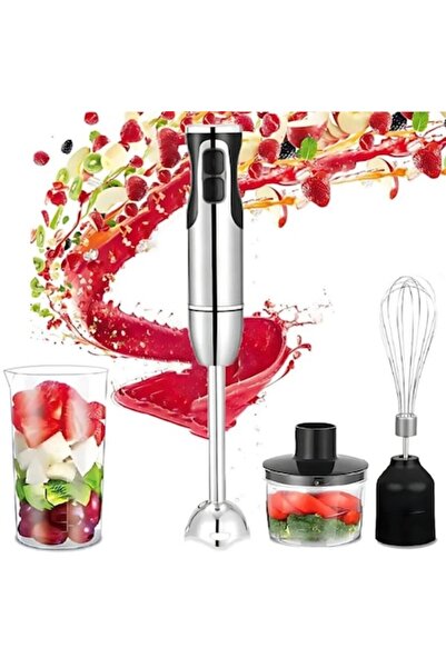 BSG TECH Blender de mână 4 în 1, 1600 W, 2 viteze, negru-argintiu