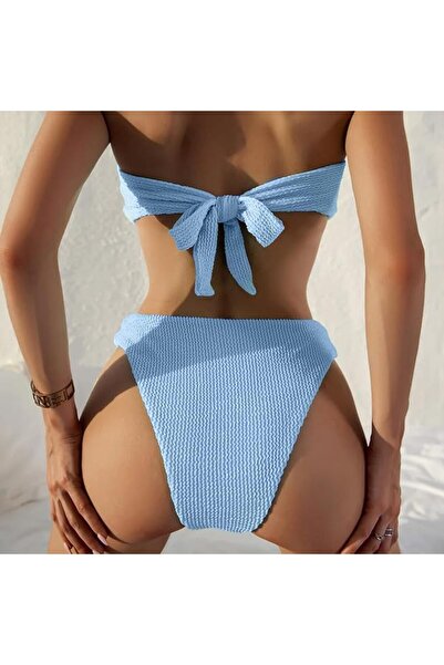Margoun Women's Two Piece High Waist Bandeau Bikini Set M8812