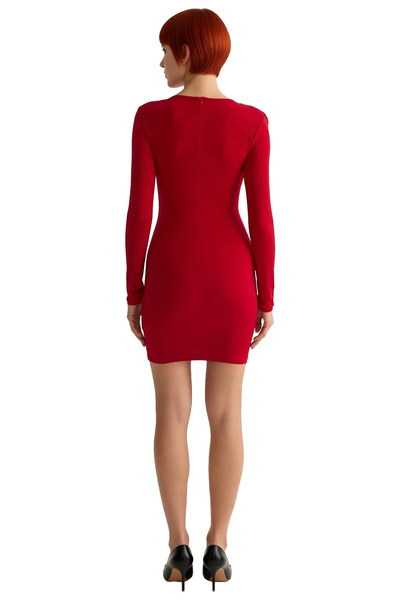 PayBuy Women's Long Sleeve V-Neck Body-Hugging Mini Dress Stylish Ideal for Evening Events Bodycon Cut