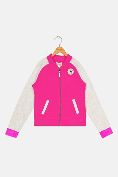 Converse Kids Girl Sportswear Fit Long Sleeve Outdoor Jacket, Magenta