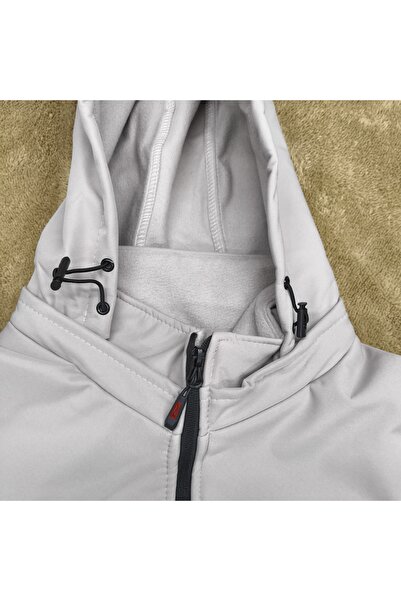 vieso Erkek Softshell Mont Su ve Rüzgar Geçirmez İçi Polarlı Kapşonlu Mont