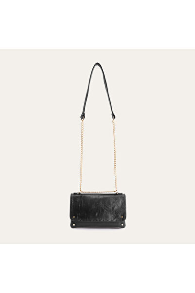 Mudo Chain Strap Crinkled Leather Look Shoulder Bag