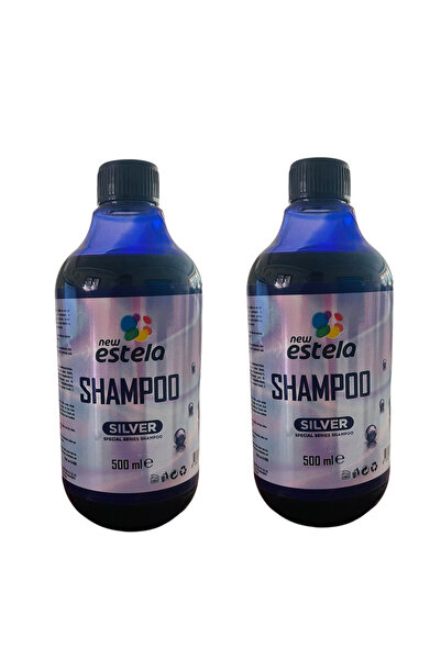 new estela Anti-Orangeing Silver Shampoo / Purple Shampoo 500ml X2 Pieces
