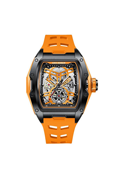 Lige 89138 Πορτοκαλί Μηχανικό Ανδρικό Ρολόι – Αθλητικός Σχεδιασμός, Πολλαπλές...