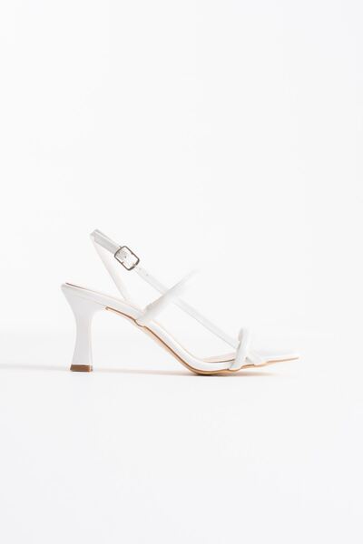 TRENDELLA Sandale cu toc alb pentru femei Monya