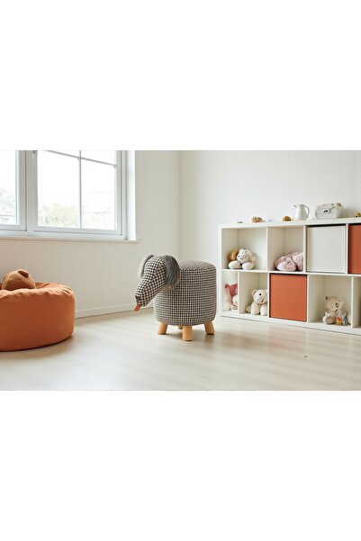 Vivense MİNİZOO HAYVAN FİGÜRLÜ PUF, SİYAH BEYAZ