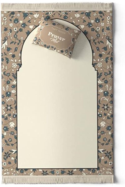 Generic Art Mood velvet prayer rug, beige and green, 68 cm × 117 cm