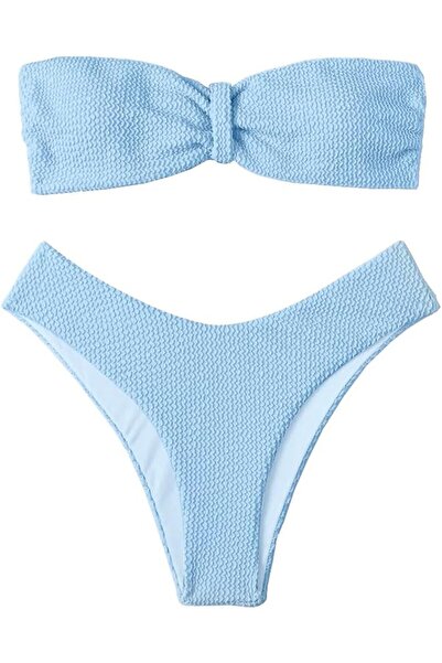 Margoun Women's Two Piece High Waist Bandeau Bikini Set M8812