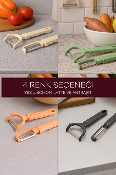 Sunplast Side and Flat Peeler 2-Piece Set, Steel Blade, Hangable Fruit and Vegetable Peeling Tool