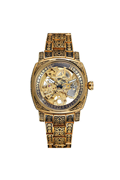 Forsining Ceas mecanic bărbătesc din aur 8247 – Design luxos, rezistent la ap...