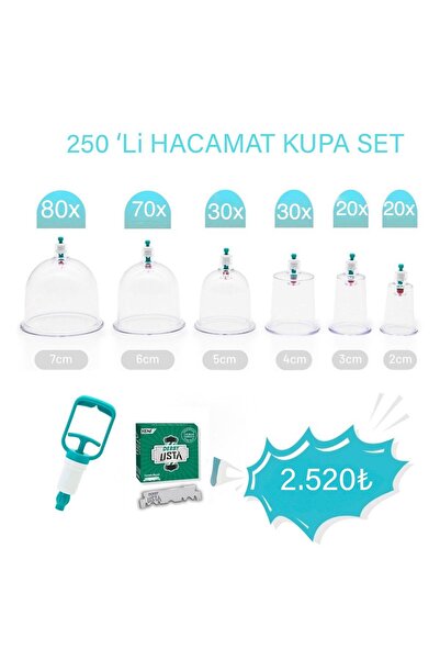 MİRAC HACAMAT 250'li Hacamat Kupa Seti