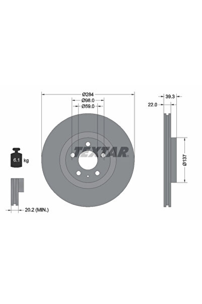 TEXTAR Disc Frana Alfa Romeo Gtv/Spider