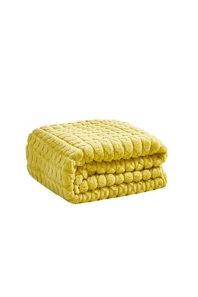 Alhabib bedding Frenzy Double Faux Fur Blanket Yellow 220 x 240 cm