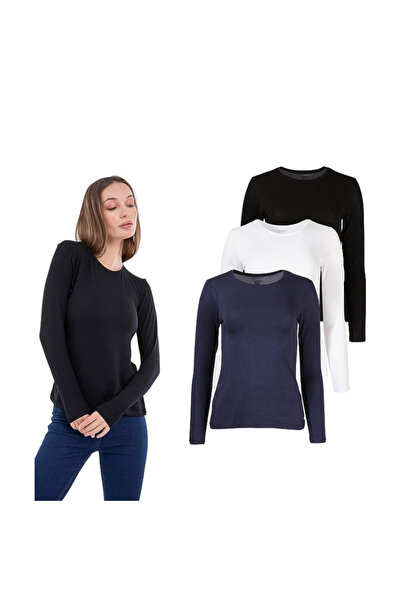 CARINA مجموعه من 3 تيشيرتات قطن كم طويل - TS 5007